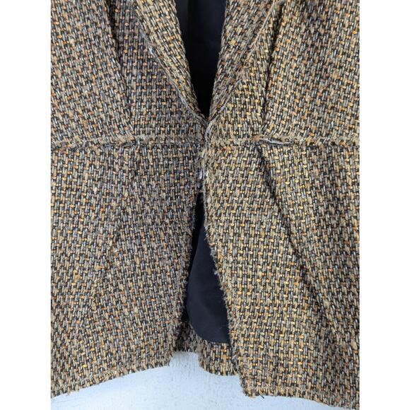 Club Monaco Tweed Blazer Womens 8 Brown Academic Preppy Office Heritage School - Picture 4 of 9